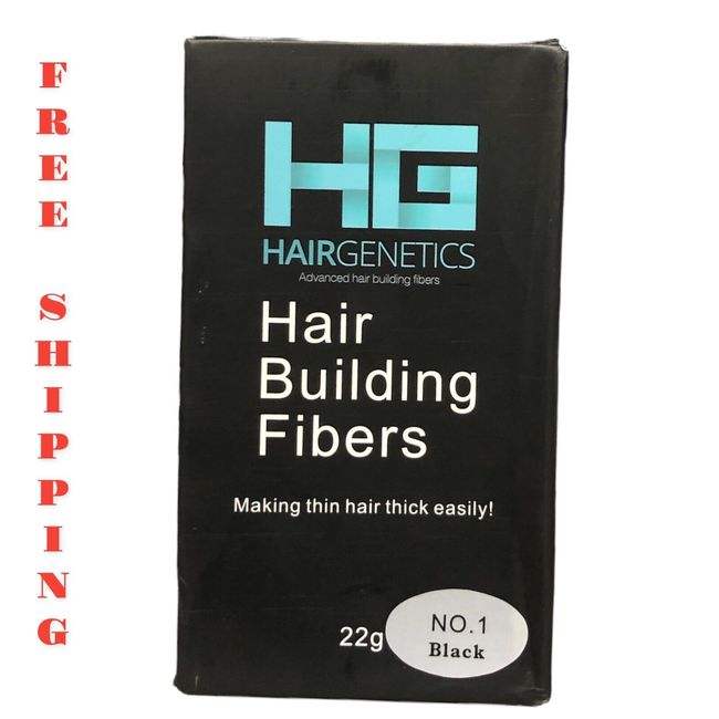 Hair Genetics Advanced Keratin Hair Building Fibres,No1 Black 22g,Easy To Apply