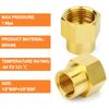 GASHER 5PCS Brass Pipe Fitting, Coupling, Reducer Adapter, 3/4" x 1/2" BSP Female