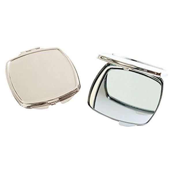 NBK Compact Mirror Square Silver W6.6 x H7.2cm 10 pieces KE277-S-10