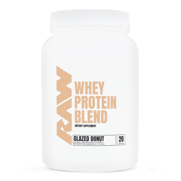 RAW Nutrition Whey Protein Powder Glazed Donut 20 Servings No Hormone/fillers