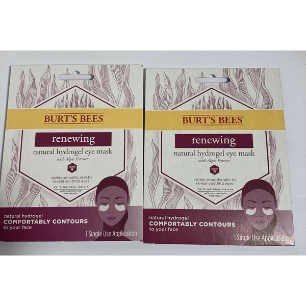 Burts Bees Renewing Biocellulose Gel Face Mask 1Pc + Renewing  Eye Mask Hydrogel