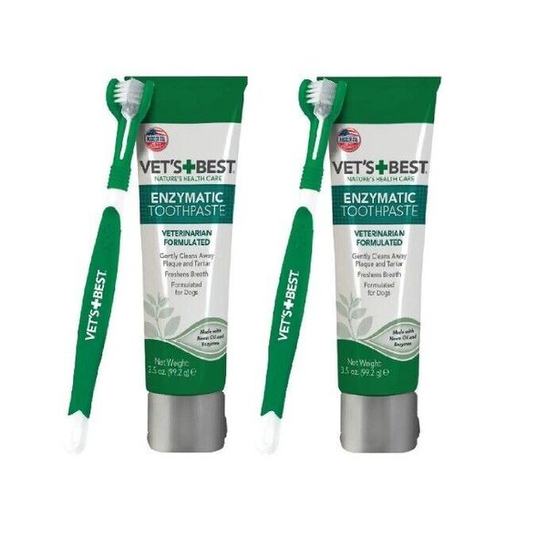 Vet’s Best Dog Toothbrush and Enzymatic Toothpaste Set Teeth Cleaning 2 — 09/25