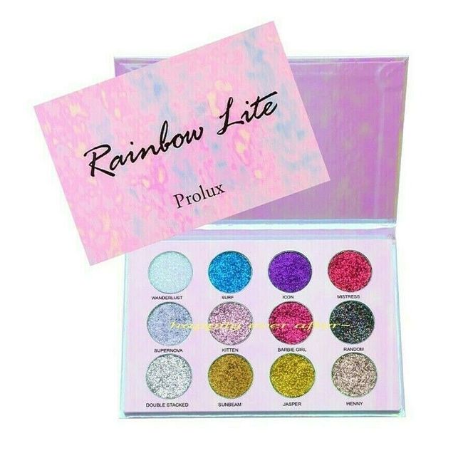 Prolux Rainbow Lite Glitter Eyeshadow Palette- 100% Authentic, Glitter eyeshadow