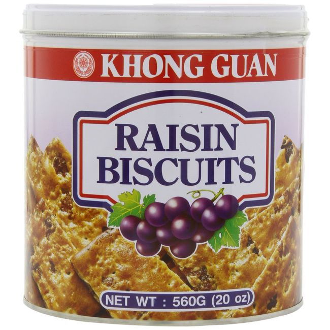 Khong Guan Raisin Biscuits Tin, 20-Ounce (Packaging May Vary)