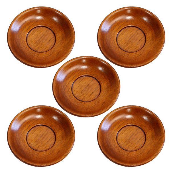 木製 茶托 丸型 茶 5枚セット set