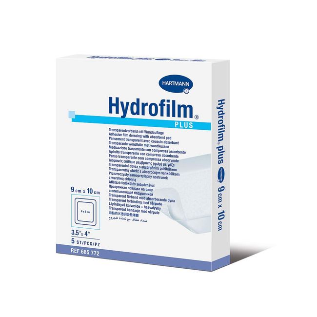 Hartmann Hydrofilm Plus Absorbent Transparent Film Dressing + Pad 9cm x 15cm - Box of 25