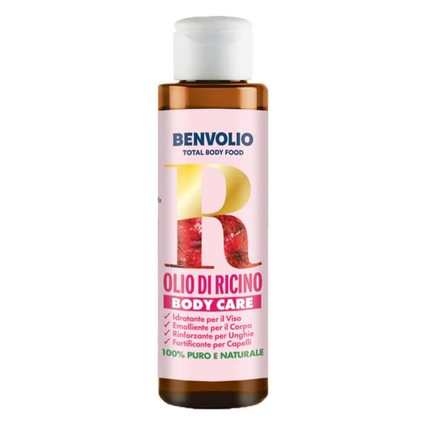 Rizinusöl 100% Rein, Natürlich und Kaltgepresst 100ml Benvolio 1938 - Gut für Augenbrauen, Körper, Haare, Bart, Wimpern und Nägel - Vegan Castor Oil