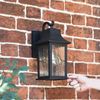 "Newham" Traditional Black Outdoor Rectangular Top Fix Wall Lantern