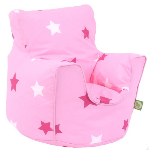 Cotton Pink Stars Bean Bag Arm Chair with Beans