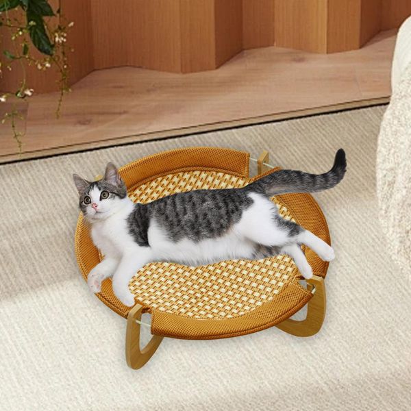 Wooden Pet Hammock Bed Washable Sleeping Couch for Small Animals Bunny and Kitty