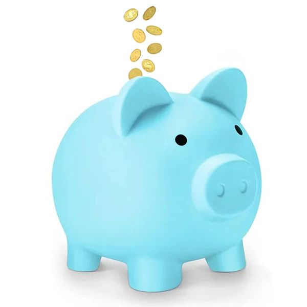 Piggy Bank, Cute Coin Cash Money bank,Money Box Keepsake Decor,Fun Gift For Kids And Adults(Blue)