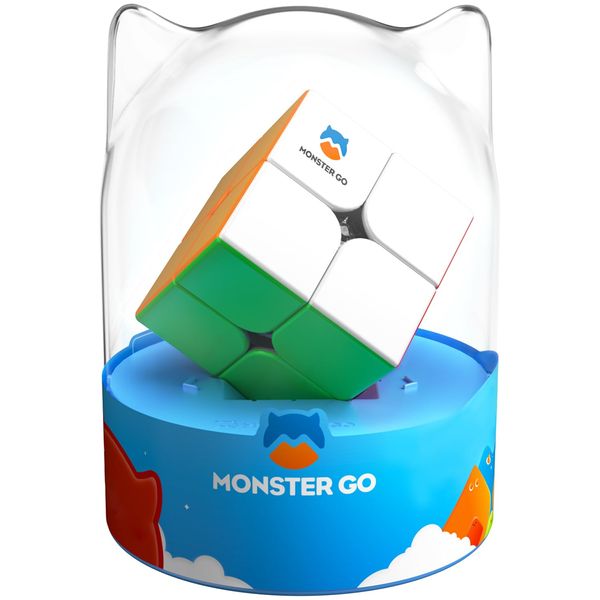 Monster Go 251 Stickerless,2x2 Magic Speed Competition Cube MG251 Mini Cube for Beginners (Premium Package)