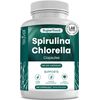Organic Spirulina & Cracked Cell Chlorella Chlorophyll Capsules -180 Capsules