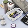 Qqbine Kitchen Plastic Storage Baskets with Handles, Desktop Weave Storage Baskets, White, 12 Packs