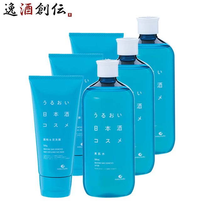 Hakutsuru Moisturizing Sake Cosmetics Face Wash &amp; Beautiful Skin Water Basic Care Set 3 bottles each Skin Care Set Face Wash Lotion Skin Care Moisturizing Hakutsuru Sake Brewery Contains Japanese Sake