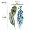 Yesallwas Stylish Tattoo Stickers, Cute, Feathers, Set of 6, Colorful Feathers, Tattoo Stickers, Cute, Peacock Feathers, Feathers, Realistic Tattoo Stickers, Body Stickers, Kids, Women's, Waterproof, Long Lasting, 2.4 x 4.1 inches (6 x 10.5 cm), Feather