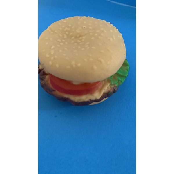 Cheeseburger Dog Toy Squeak Pet Play Double Burger  Tomato