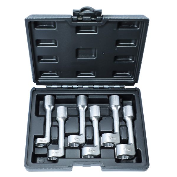 DPTOOL 12pt 1/2" Dr L-Type Diesel Injector Line Socket Wrench Set 12 14 16 17 18 19mm (6PCS)