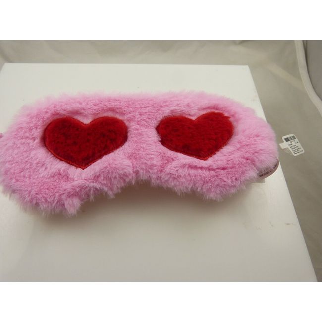 Furry Pink hearts beauty eye mask sleep mask light out good beauty satin