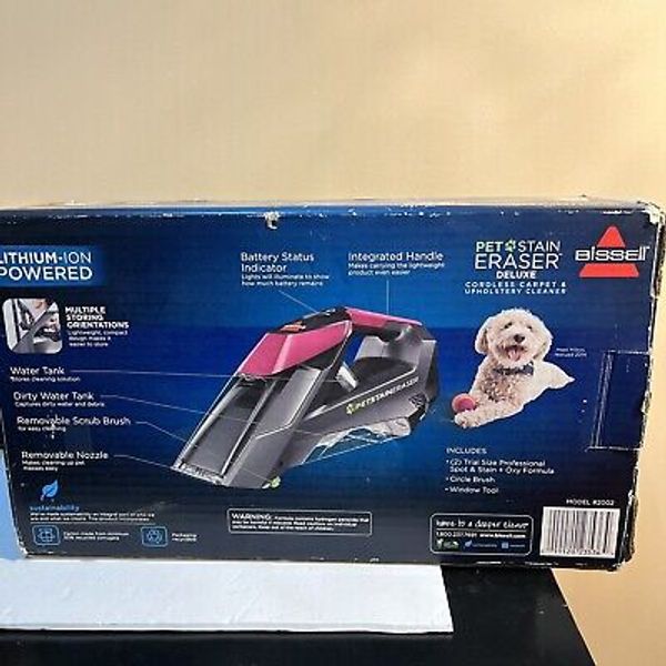 Bissell Pet Stain Eraser Deluxe~Cordless Carpet & Upholstery Cleaner NIB 2002