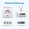 HBN Digital Timer Weekly Timer Socket, LCD Display Programmable Timer Socket, 8 Configurable Switching Programmes, 16 A/3680 W, 1 Pack