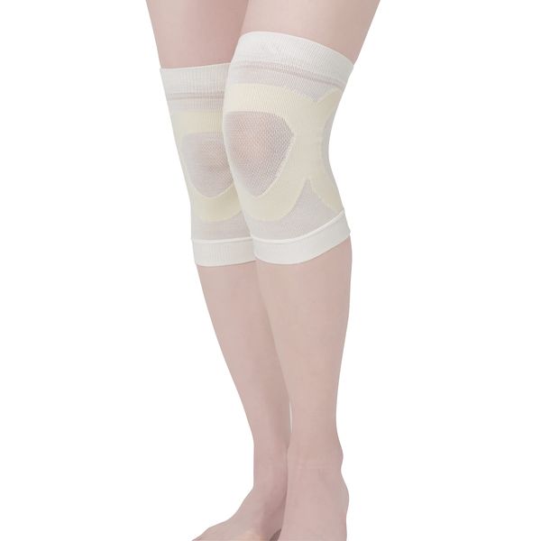 Silk Blend Supporter for Knee Support 2 Pieces Ivory