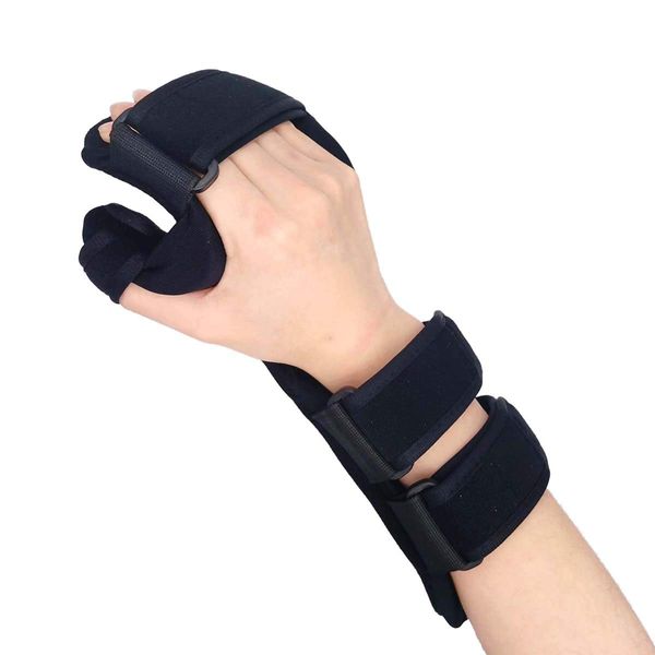 OSK Soft Functional Resting Hand Splint for Flexion Contractures - Stroke Hand Brace- Corrective, Supportive Brace for Correction, Comfort & Pain Relief (Small, Right)