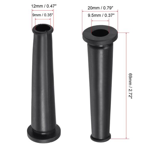 sourcing map Cord Boot Protector Cable Sleeve Hose Rubber 69mm Length Black 5 Pcs