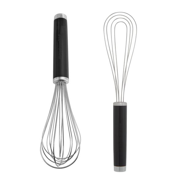 KitchenAid Utility and Flat Whisk Set, Set Of 2, Black