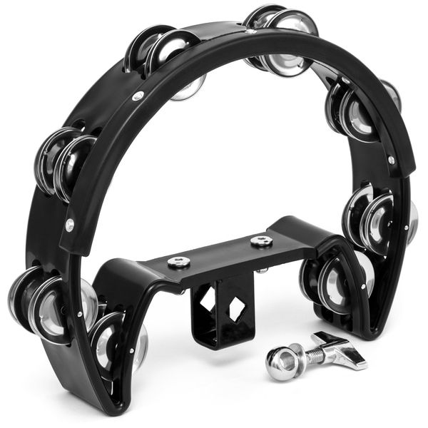 TIGER TAM70-BK Half Moon Drum Kit Mountable Tambourine - Black