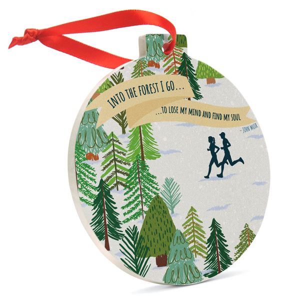 Gone For a Run Running Ceramic Ornament | Trail Runner Christmas Ornament