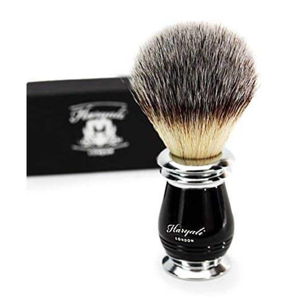 Syntactic Hair Shaving Brush with The Antique Designed Handle in Black & Metal Color with Designer Box. Gifts for Men WHO Have Everything