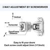 50Pack 1-3/8" Overlay Soft Close Cabinet Door Hinges Face Frame Compact Hinges