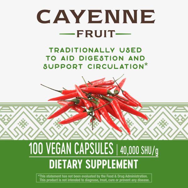Nature's Way Cayenne Fruit, 100 Vegetarian Capsules