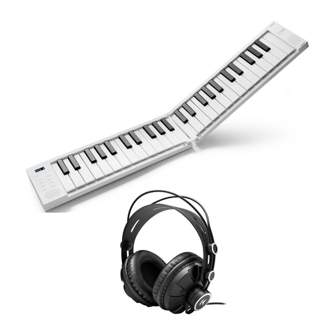 Carry On 49 Key Foldable Digital Piano Bundle with Closed Back Headphones