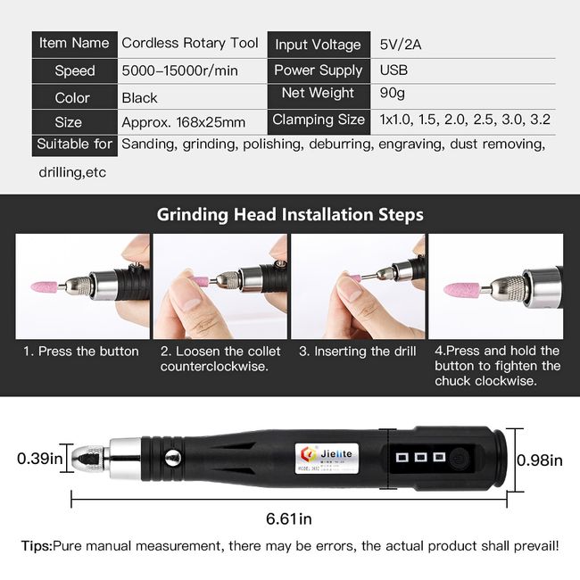 Mini Drill Rotary Tool Electric Grinder Machine Cordless Charging Engraving  Pen