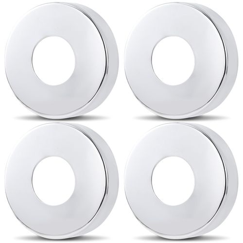 Isslly 4 Pack Large Shower Arm Flange, 3.14 inch Round Replacement Escutcheon Plate, Stainless Steel Shower Pipe Cover Plate for Shower Head Arms (Inner Dia: 1.28 in)