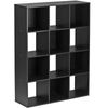 12 Cube Cubby Bookcase Open Standing Book Shelving Cabinet Black Cube Shelves