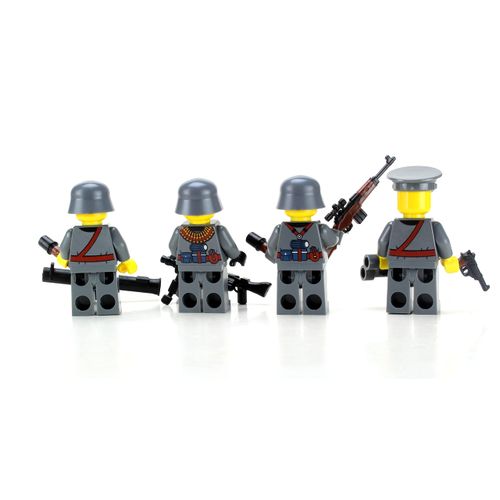 Collectible Battle Brick German WW2 Soldiers Squad Custom Minifigure | Genuine Military Minifig | Printed in The USA | 1.6 Inches Tall | Great Gift for Ages 8+ to Adult AFOL