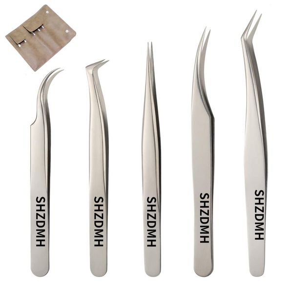 Lash Eyelash Extension Tweezers Set Eyelash Applicator Tool Curved and Straight Pointed Tweezers for Eyelash Extensions