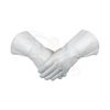Masonic White Piper Drummer Leather Gauntlets/Gloves Plain (Large)