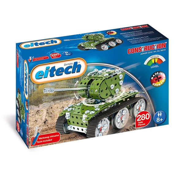 Eitech Tank Educational STEM Toy- Intro to Engineering and STEAM Learning, Build and Play Steel Construction Set with 280 Pieces