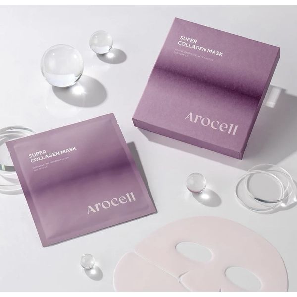 AROCELL Super Collagen Mask 1 box x 8 sheets. Made in Korea