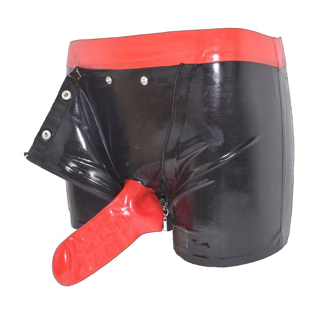 SpecialUnderwear Latex Shorts mit Doppel-Reißverschluss/Innenkondom Size:L