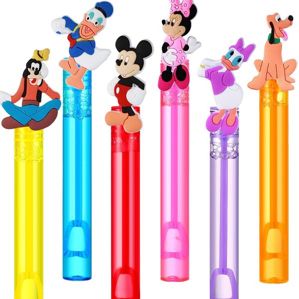 48Pcs Mouse Mini Bubble Wands for Kids Mouse Party Favors 6 Cute Designs Cartoon Birthday Party Supplies Christmas Party Favors Toys Goodie Bag Stuffers.