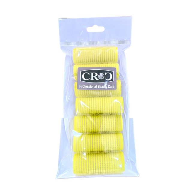 Croc 1223 Sarı 7Li Mini Paket Bigudi Cırtlı Saç Bigudisi Çap 2Cm