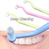HRASY Orthodontic Toothbrush Small Tuft Toothbrush Tiny Compact Interspace Brush for Dental Implants, Braces and Teeth Detail Cleaning, 4 Pieces (4 Colors D)