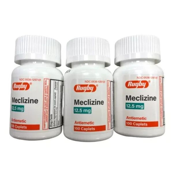 Rugby Meclizine 12.5 mg Motion Sickness Caplets, 100ct ( 3 pack )