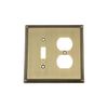 Nostalgic Warehouse 719755 Rope Switch Plate with Toggle and Outlet, Antique Brass