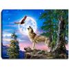 Crafted Creations 8" Blue and White Wolf Moon LED Lighted Tabletop Decor